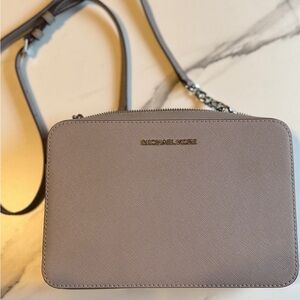 NWOT Michael Kors Jet Set Gray Crossbody Bag with Silver Hardware